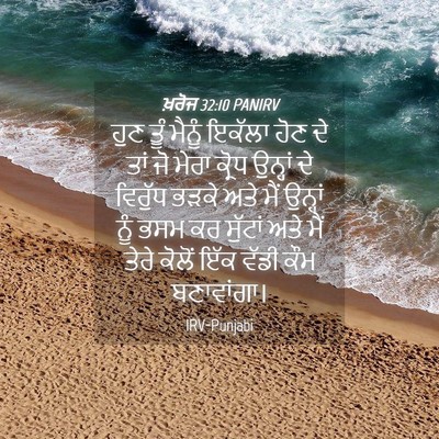 Picture 04 - ਖ਼ਰੋਜ 32:10 PANIRV - ਹੁਣ ਤੂੰ ਮੈਨੂੰ - Bible Verse Picture