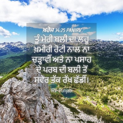 Picture 04 - ਖ਼ਰੋਜ 34:25 PANIRV - ਤੂੰ ਮੇਰੀ ਬਲੀ ਦਾ ਲਹੂ - Bible Verse Picture