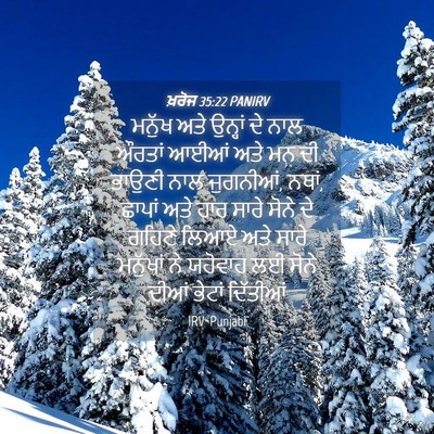 Picture 04 - ਖ਼ਰੋਜ 35:22 PANIRV - ਮਨੁੱਖ ਅਤੇ ਉਨ੍ਹਾਂ - Bible Verse Picture