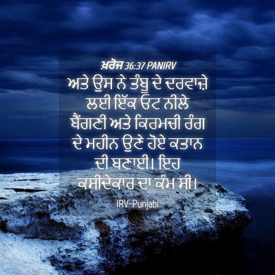 Picture 04 - ਖ਼ਰੋਜ 36:37 PANIRV - ਅਤੇ ਉਸ ਨੇ ਤੰਬੂ ਦੇ - Bible Verse Picture