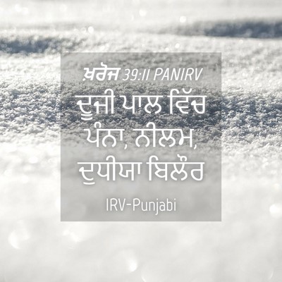 Picture 04 - ਖ਼ਰੋਜ 39:11 PANIRV - ਦੂਜੀ ਪਾਲ ਵਿੱਚ ਪੰਨਾ, - Bible Verse Picture