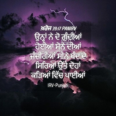 Picture 04 - ਖ਼ਰੋਜ 39:17 PANIRV - ਉਨ੍ਹਾਂ ਨੇ ਦੋ - Bible Verse Picture
