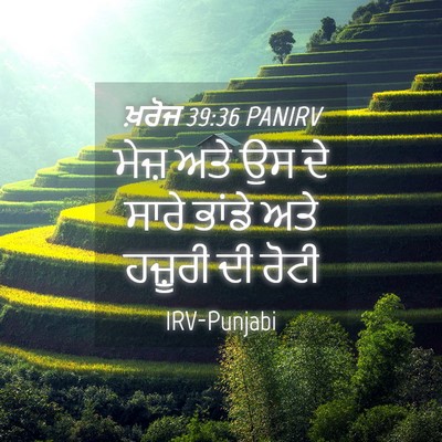 Picture 04 - ਖ਼ਰੋਜ 39:36 PANIRV - ਮੇਜ਼ ਅਤੇ ਉਸ ਦੇ ਸਾਰੇ - Bible Verse Picture