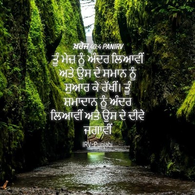 Picture 04 - ਖ਼ਰੋਜ 40:4 PANIRV - ਤੂੰ ਮੇਜ਼ ਨੂੰ ਅੰਦਰ - Bible Verse Picture