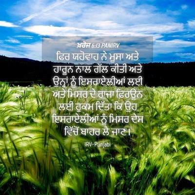 Picture 04 - ਖ਼ਰੋਜ 6:13 PANIRV - ਫਿਰ ਯਹੋਵਾਹ ਨੇ ਮੂਸਾ - Bible Verse Picture