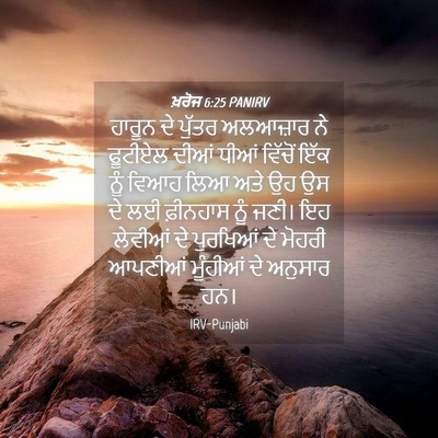 Picture 04 - ਖ਼ਰੋਜ 6:25 PANIRV - ਹਾਰੂਨ ਦੇ ਪੁੱਤਰ - Bible Verse Picture