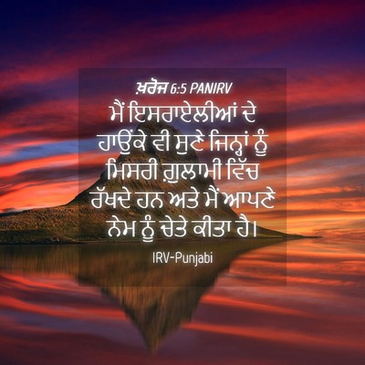 Picture 04 - ਖ਼ਰੋਜ 6:5 PANIRV - ਮੈਂ ਇਸਰਾਏਲੀਆਂ ਦੇ - Bible Verse Picture