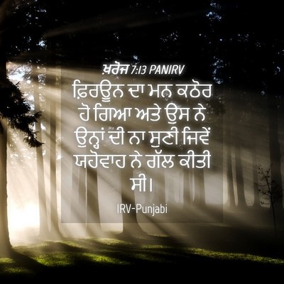 Picture 04 - ਖ਼ਰੋਜ 7:13 PANIRV - ਫ਼ਿਰਊਨ ਦਾ ਮਨ ਕਠੋਰ - Bible Verse Picture