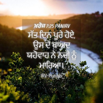 Picture 04 - ਖ਼ਰੋਜ 7:25 PANIRV - ਸੱਤ ਦਿਨ ਪੂਰੇ ਹੋਏ, - Bible Verse Picture