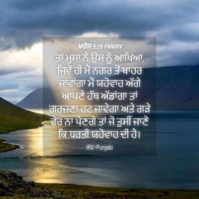 Picture 04 - ਖ਼ਰੋਜ 9:29 PANIRV - ਤਾਂ ਮੂਸਾ ਨੇ ਉਸ ਨੂੰ - Bible Verse Picture