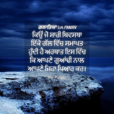 Picture 04 - ਗਲਾਤਿਯਾ 5:14 PANIRV - ਕਿਉਂ ਜੋ ਸਾਰੀ - Bible Verse Picture