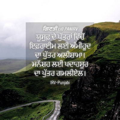 Picture 04 - ਗਿਣਤੀ 1:10 PANIRV - ਯੂਸੁਫ਼ ਦੇ ਪੁੱਤਰਾਂ - Bible Verse Picture