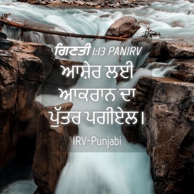 Picture 04 - ਗਿਣਤੀ 1:13 PANIRV - ਆਸ਼ੇਰ ਲਈ ਆਕਰਾਨ ਦਾ - Bible Verse Picture