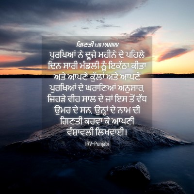 Picture 04 - ਗਿਣਤੀ 1:18 PANIRV - ਪੁਰਖਿਆਂ ਨੇ ਦੂਜੇ - Bible Verse Picture
