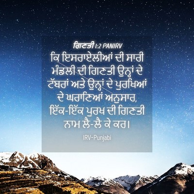 Picture 04 - ਗਿਣਤੀ 1:2 PANIRV - ਕਿ ਇਸਰਾਏਲੀਆਂ ਦੀ - Bible Verse Picture