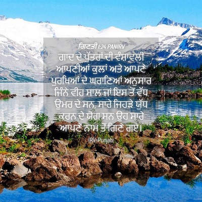 Picture 04 - ਗਿਣਤੀ 1:24 PANIRV - ਗਾਦ ਦੇ ਪੁੱਤਰਾਂ ਦੀ - Bible Verse Picture