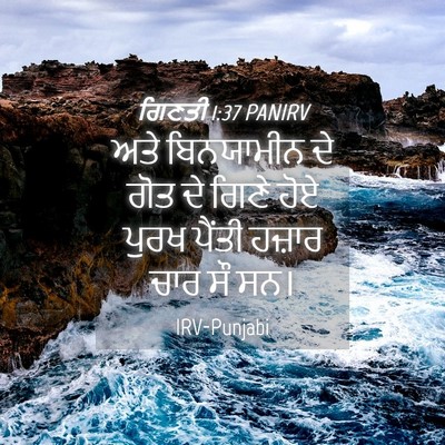 Picture 04 - ਗਿਣਤੀ 1:37 PANIRV - ਅਤੇ ਬਿਨਯਾਮੀਨ ਦੇ - Bible Verse Picture