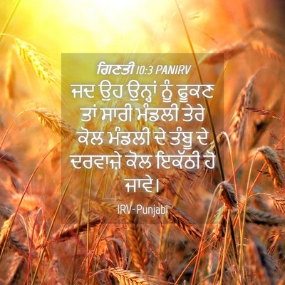 Picture 04 - ਗਿਣਤੀ 10:3 PANIRV - ਜਦ ਉਹ ਉਨ੍ਹਾਂ ਨੂੰ - Bible Verse Picture