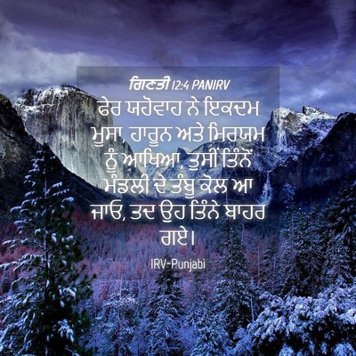 Picture 04 - ਗਿਣਤੀ 12:4 PANIRV - ਫੇਰ ਯਹੋਵਾਹ ਨੇ ਇਕਦਮ - Bible Verse Picture