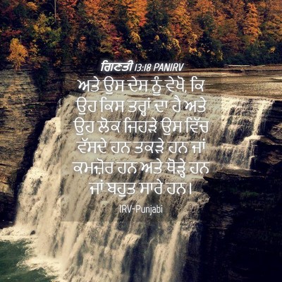 Picture 04 - ਗਿਣਤੀ 13:18 PANIRV - ਅਤੇ ਉਸ ਦੇਸ ਨੂੰ - Bible Verse Picture
