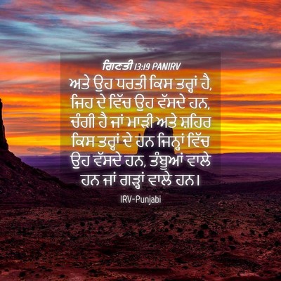 Picture 04 - ਗਿਣਤੀ 13:19 PANIRV - ਅਤੇ ਉਹ ਧਰਤੀ ਕਿਸ - Bible Verse Picture