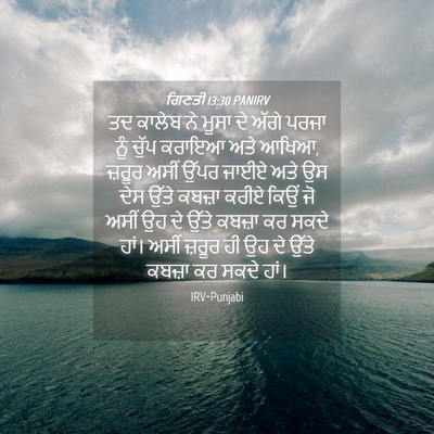 Picture 04 - ਗਿਣਤੀ 13:30 PANIRV - ਤਦ ਕਾਲੇਬ ਨੇ ਮੂਸਾ ਦੇ - Bible Verse Picture