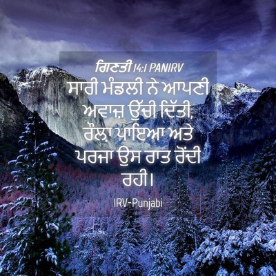 Picture 04 - ਗਿਣਤੀ 14:1 PANIRV - ਸਾਰੀ ਮੰਡਲੀ ਨੇ ਆਪਣੀ - Bible Verse Picture
