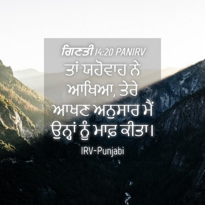 Picture 04 - ਗਿਣਤੀ 14:20 PANIRV - ਤਾਂ ਯਹੋਵਾਹ ਨੇ ਆਖਿਆ, - Bible Verse Picture
