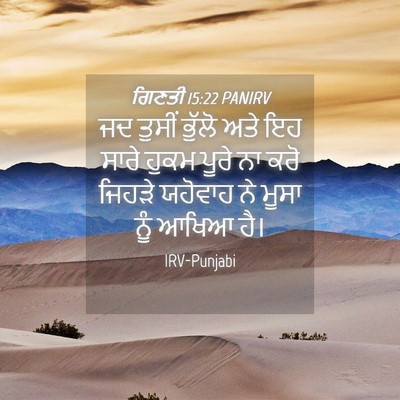 Picture 04 - ਗਿਣਤੀ 15:22 PANIRV - ਜਦ ਤੁਸੀਂ ਭੁੱਲੋ ਅਤੇ - Bible Verse Picture