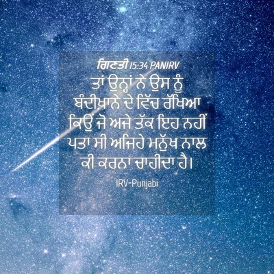 Picture 04 - ਗਿਣਤੀ 15:34 PANIRV - ਤਾਂ ਉਨ੍ਹਾਂ ਨੇ ਉਸ - Bible Verse Picture