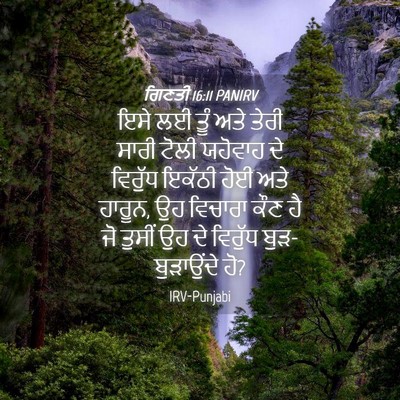 Picture 04 - ਗਿਣਤੀ 16:11 PANIRV - ਇਸੇ ਲਈ ਤੂੰ ਅਤੇ ਤੇਰੀ - Bible Verse Picture