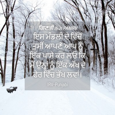 Picture 04 - ਗਿਣਤੀ 16:21 PANIRV - ਇਸ ਮੰਡਲੀ ਦੇ ਵਿੱਚੋਂ - Bible Verse Picture