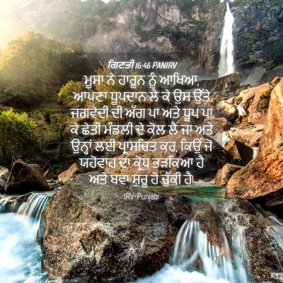Picture 04 - ਗਿਣਤੀ 16:46 PANIRV - ਮੂਸਾ ਨੇ ਹਾਰੂਨ ਨੂੰ - Bible Verse Picture