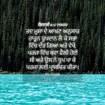 Picture 04 - ਗਿਣਤੀ 16:47 PANIRV - ਤਦ ਮੂਸਾ ਦੇ ਆਖਣ - Bible Verse Picture