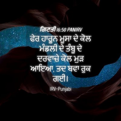 Picture 04 - ਗਿਣਤੀ 16:50 PANIRV - ਫੇਰ ਹਾਰੂਨ ਮੂਸਾ ਦੇ - Bible Verse Picture