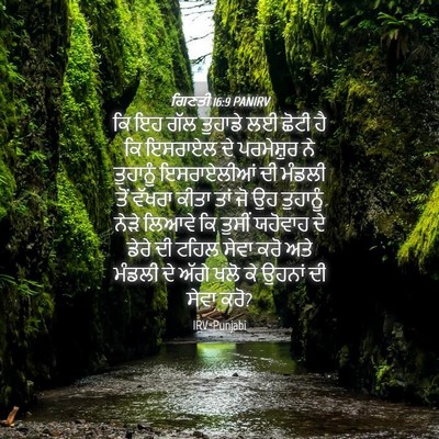 Picture 04 - ਗਿਣਤੀ 16:9 PANIRV - ਕਿ ਇਹ ਗੱਲ ਤੁਹਾਡੇ ਲਈ - Bible Verse Picture