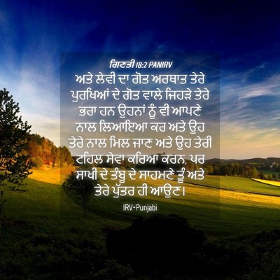 Picture 04 - ਗਿਣਤੀ 18:2 PANIRV - ਅਤੇ ਲੇਵੀ ਦਾ ਗੋਤ - Bible Verse Picture