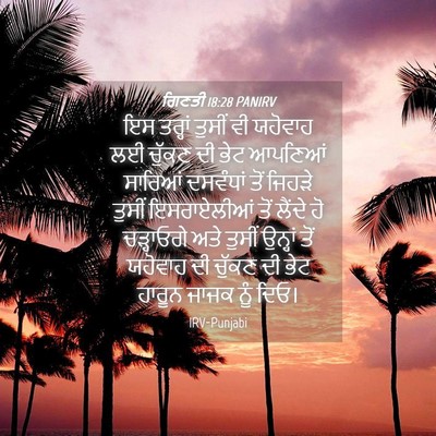 Picture 04 - ਗਿਣਤੀ 18:28 PANIRV - ਇਸ ਤਰ੍ਹਾਂ ਤੁਸੀਂ ਵੀ - Bible Verse Picture
