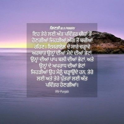Picture 04 - ਗਿਣਤੀ 18:9 PANIRV - ਇਹ ਤੇਰੇ ਲਈ ਅੱਤ - Bible Verse Picture