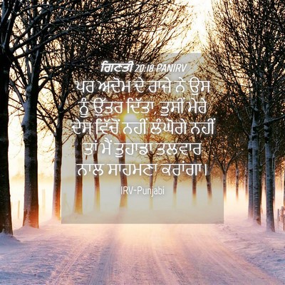 Picture 04 - ਗਿਣਤੀ 20:18 PANIRV - ਪਰ ਅਦੋਮ ਦੇ ਰਾਜੇ ਨੇ - Bible Verse Picture