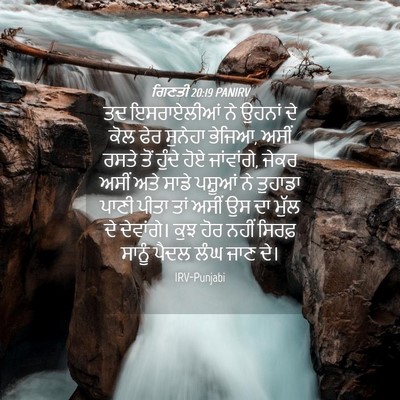 Picture 04 - ਗਿਣਤੀ 20:19 PANIRV - ਤਦ ਇਸਰਾਏਲੀਆਂ ਨੇ - Bible Verse Picture