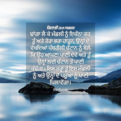 Picture 04 - ਗਿਣਤੀ 20:8 PANIRV - ਢਾਂਗਾ ਲੈ ਕੇ ਮੰਡਲੀ - Bible Verse Picture