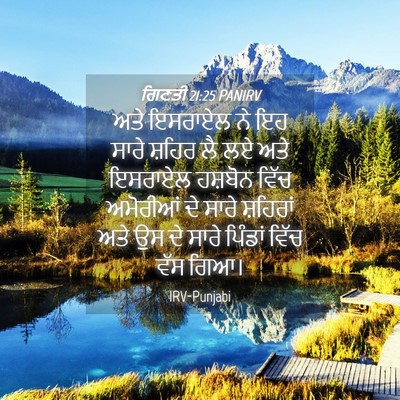 Picture 04 - ਗਿਣਤੀ 21:25 PANIRV - ਅਤੇ ਇਸਰਾਏਲ ਨੇ ਇਹ - Bible Verse Picture