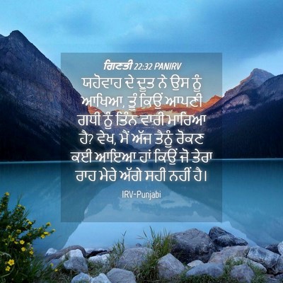 Picture 04 - ਗਿਣਤੀ 22:32 PANIRV - ਯਹੋਵਾਹ ਦੇ ਦੂਤ ਨੇ ਉਸ - Bible Verse Picture