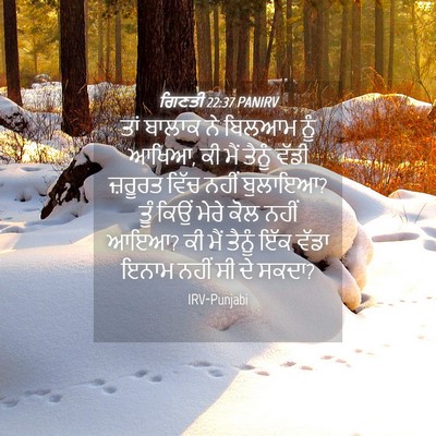 Picture 04 - ਗਿਣਤੀ 22:37 PANIRV - ਤਾਂ ਬਾਲਾਕ ਨੇ ਬਿਲਆਮ - Bible Verse Picture