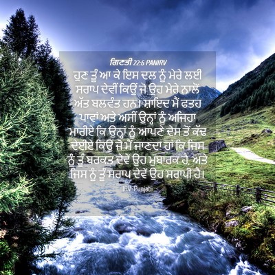 Picture 04 - ਗਿਣਤੀ 22:6 PANIRV - ਹੁਣ ਤੂੰ ਆ ਕੇ ਇਸ ਦਲ - Bible Verse Picture