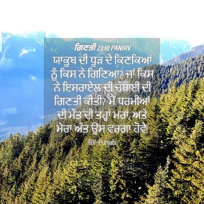 Picture 04 - ਗਿਣਤੀ 23:10 PANIRV - ਯਾਕੂਬ ਦੀ ਧੂੜ ਦੇ - Bible Verse Picture