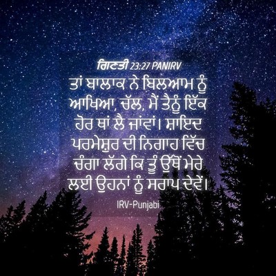 Picture 04 - ਗਿਣਤੀ 23:27 PANIRV - ਤਾਂ ਬਾਲਾਕ ਨੇ ਬਿਲਆਮ - Bible Verse Picture