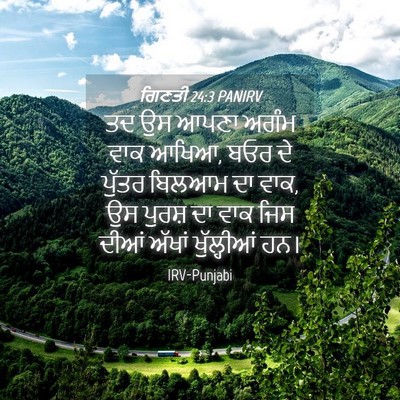 Picture 04 - ਗਿਣਤੀ 24:3 PANIRV - ਤਦ ਉਸ ਆਪਣਾ ਅਗੰਮ ਵਾਕ - Bible Verse Picture