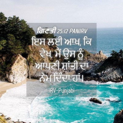 Picture 04 - ਗਿਣਤੀ 25:12 PANIRV - ਇਸ ਲਈ ਆਖ, ਕਿ ਵੇਖ, ਮੈਂ - Bible Verse Picture